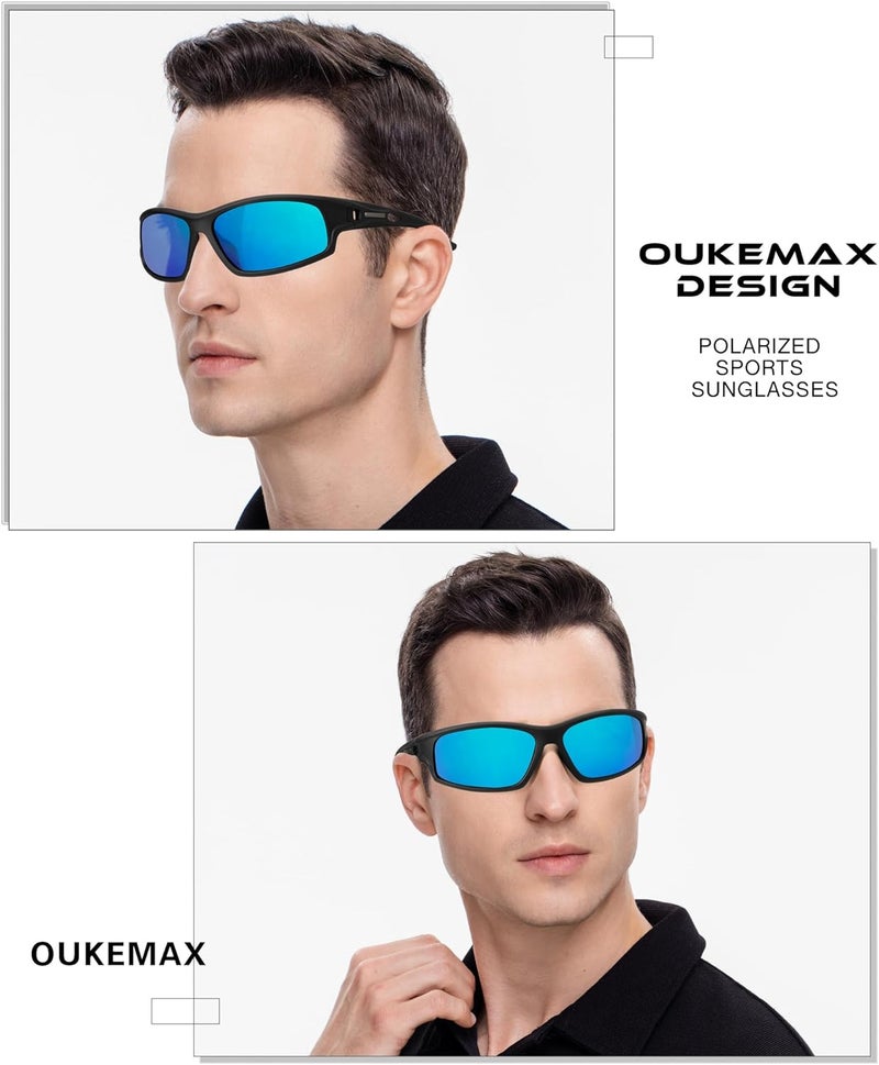OUKEMAX Polarized Sunglasses Men, Sports Sun Glasses Womens UV400 Protection for Fishing Running Driving - Image 2